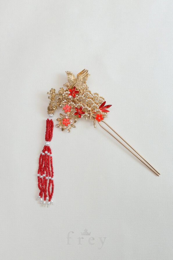 CHN-2023-00011-Crane-and-Crane-Flower-Party-Hairpin-Gold-Red-Right