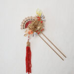 CHN-2023-00019-Oriental-Fan-Pagoda-Blossom-Hairpin-Gold-Red-Right