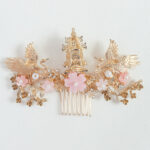 CHN-2023-00035-Crane-Pagoda-Petite-Branch-Haircomb-Gold-Pink